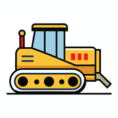 vector illustration of a Bullduzer truck