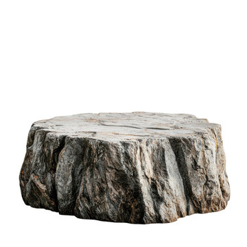 Large, textured rock with flat top and rugged edges, showcasing natural patterns and colors. This stone can be used in landscaping, as decorative element, or for outdoor seating