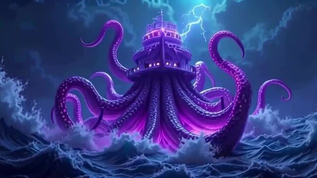 The titanic leviathan ship, a fusion of maritime architecture and mythical marine creature
