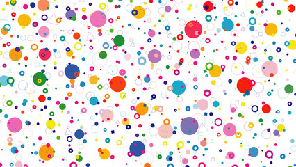 Playful background of bright geometric shapes