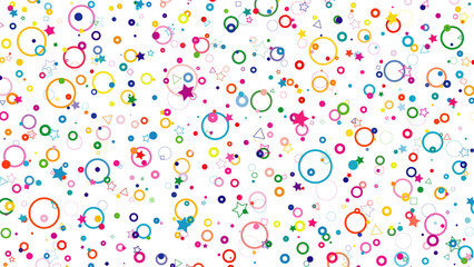 Playful background of bright geometric shapes