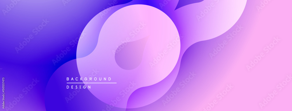 Aufkleber abstract fluid shapes, purple pink gradients. modern design, smooth curves, dynamic composition. bac