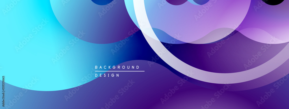 Aufkleber abstract fluid shapes, vibrant blue purple gradients. modern design, smooth transitions, dynamic com