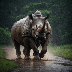 Obraz premium rhino in the zoo