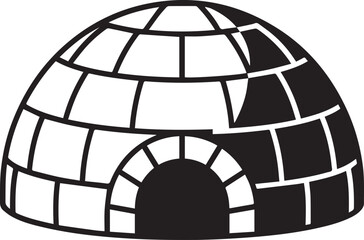 Northern Igloo Silhouette Vector | Black Vector Art Illustration for Arctic Architecture