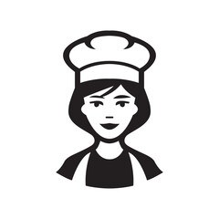 Female chef silhouette vector illustration