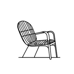 Fototapeta premium Modern outline chair design in minimalist style for interior decor, single line outline vector 