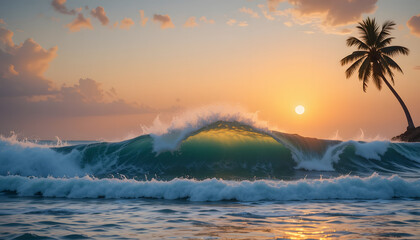 sunset on the beach
