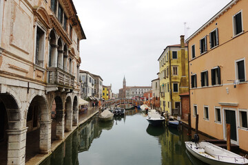 Old canals and streets in Chioggia, Italy           
