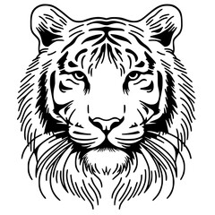 Tiger head sketch silhouette