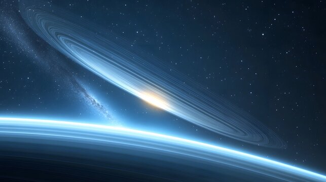 Comet tail lighting up the icy rings of Saturn