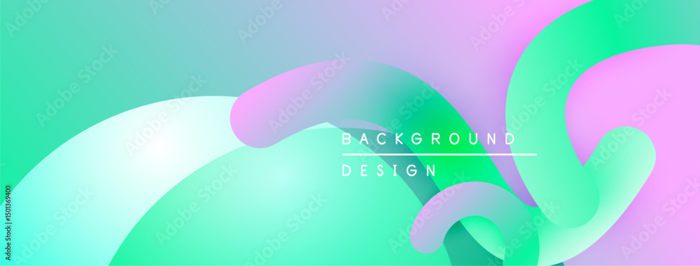 Leinwandbilder Abstract fluid shapes blend pastel colors. Gradient transitions create soft visual flow. Modern design element for backgrounds.