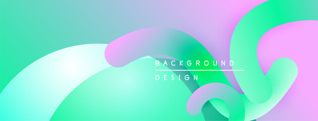 Abstract fluid shapes blend pastel colors. Gradient transitions create soft visual flow. Modern design element for backgrounds.
