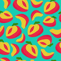 Bright summer seamless background with peach.