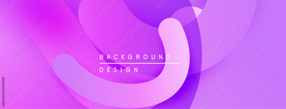 Poster abstract fluid shapes, purple hues, modern design. gradient background creates dynamic visual effect