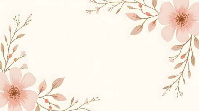 Minimalist wedding invitation design with soft lavender and cream floral border. Perfect for elegant printed or digital use.