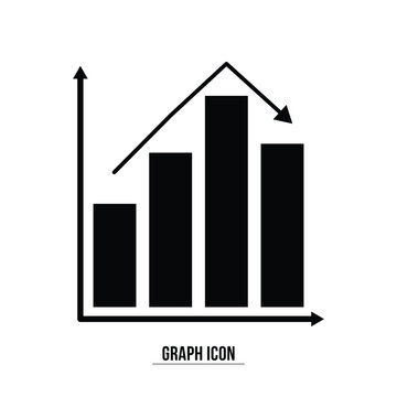 Graph chart vector icon set. growth increase and decrease sign. economy rise and decline symbol. upward or downward trend bar chart icon. profit and loss statistics in eps 10.