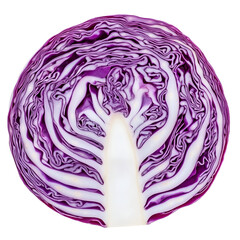 Fototapeta premium Red Cabbage Cross Section Vibrant Purple Layers Vegetable Food