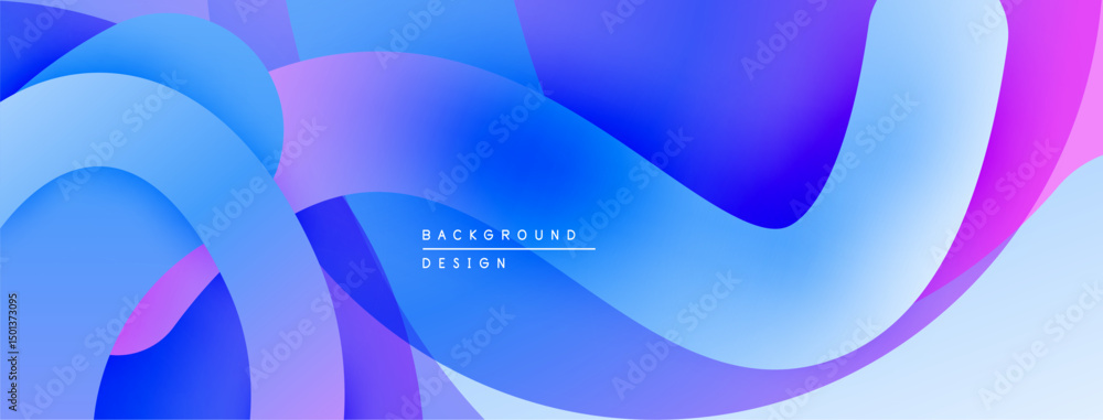Aufkleber abstract fluid shapes, vibrant blues, purples create modern background. smooth gradients, dynamic co
