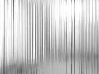 Abstract ribbed light silver pearlescent plate. Gradient polycarbonate background. Reeded lined pattern. Glass pattern background wallpaper with subtle grain dust effect