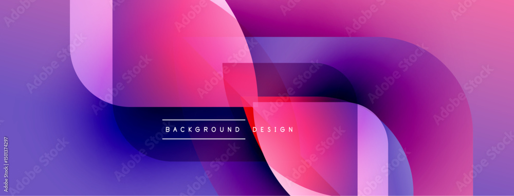 Poster Abstract gradients blend, creating dynamic shapes. Purple, pink hues dominate composition. Modern design element for backgrounds.