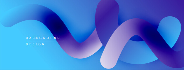 Abstract fluid shapes, vibrant blue purple gradients. Modern design element, smooth curves create dynamic composition.
