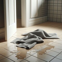 towel on wet floor