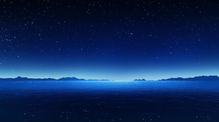 Starry night over calm ocean