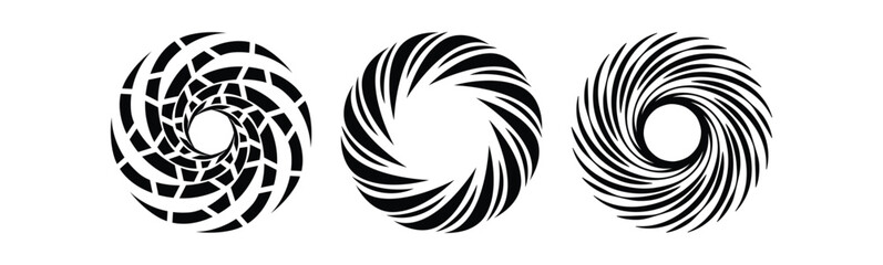 Set design spiral circle illustration