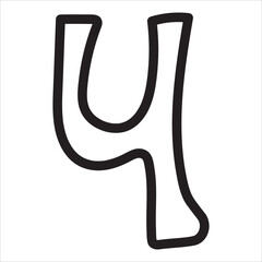 Bold Number Four Design Illustration vector icon