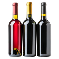Three Wine Bottles Red Gold Black Elegant Drinks