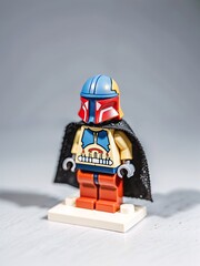 Naklejka premium Star Wars Movie Franchise, LEGO Diorama Minifigure Mini Figure, Mandalorian Fictional Character, Fenn Shysa, Bounty Hunter, Boba Fett, LEGO Retail Store, London, UK