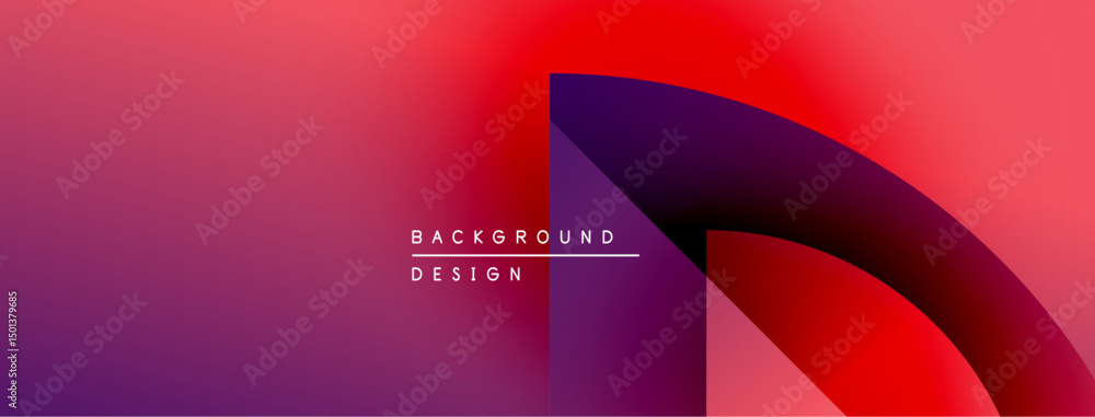 Poster abstract gradient background. purple, red hues blend smoothly. minimalist design features curved sha