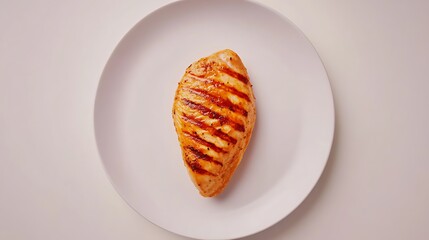 Grilled Chicken Breast on a White Plate