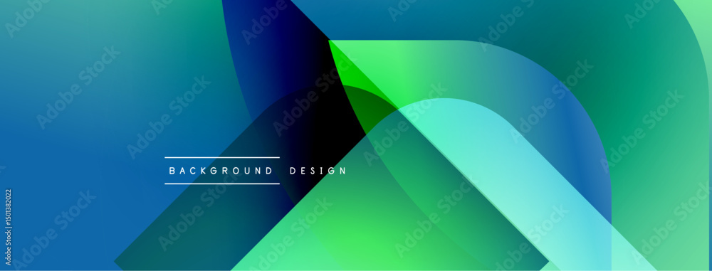 Leinwandbilder abstract gradients overlap, creating dynamic visual effect. blue, green hues dominate composition. t