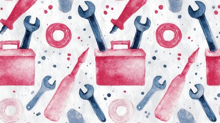 Watercolor tools pattern design