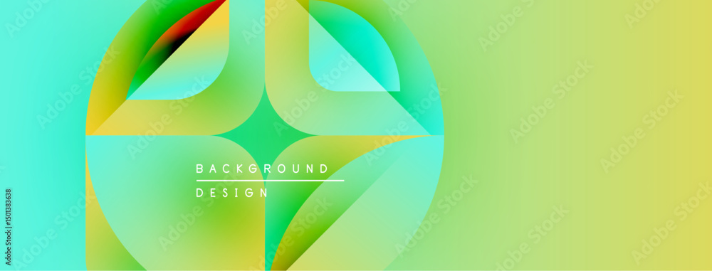 Poster abstract fluid shapes blend vibrant colors. gradient transitions create dynamic visual effect. moder