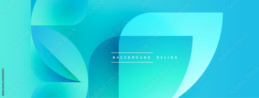 Poster abstract fluid shapes, vibrant turquoise hues, modern design. gradient layers create depth, smooth t
