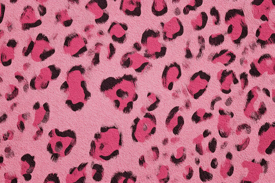 Trendy pink leopard print seamless pattern, bold animal skin texture background for fashion design
