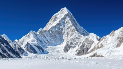 Majestic Himalayan Peak, Snow-Capped Mountain