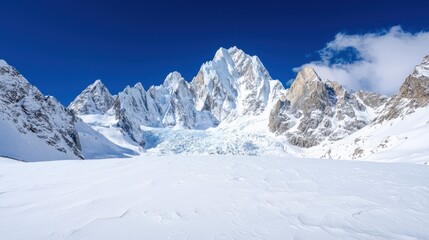 Majestic Snow-Capped Peaks & Glacier