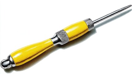Yellow handle tool isolated