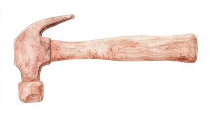 Vintage watercolor hammer illustration