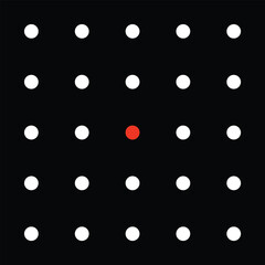 white dots and red in black background