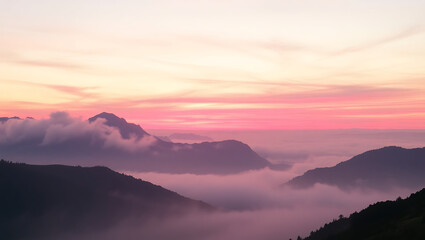Obraz premium 3d sunrise over the mountains