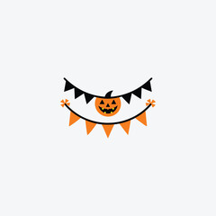 Obraz premium Halloween Garland Banner Vector Art Silhouette Design