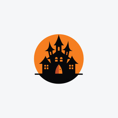 Haunted House Icon Vector Art Silhouette Design