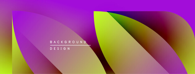 Abstract fluid shapes, vibrant gradients. Purple, yellow, pink hues blend smoothly. Modern design element for backgrounds.