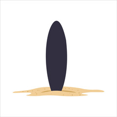 Surfboard Beach Equipment Illustration for Coastal Adventure Ocean Recreation and Summer Activities © Rahed Ul Islam