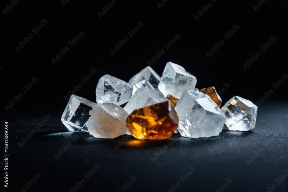 Poster a collection of ice cubes sits atop a table, ready for use in various applications